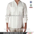2016 100% Linen White guayabera shirt for men with Pointed collar washed technic